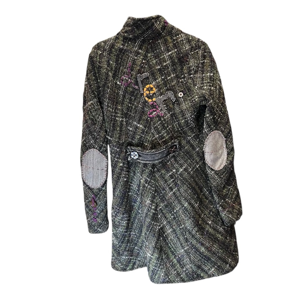 Desigual • Wool Blend Tweed ‘Dream’ Embroidered Button-Up Jacket Size 38/S - Picture 3 of 14